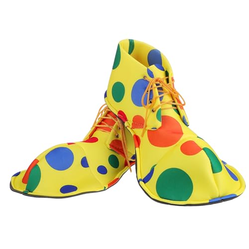 LRXIYODE Clownschuhe Überzieher Bunt Verstellbar für Erwachsene Unisex Langlebiges Material für Halloween Karneval Kostümparty und Fasching von LRXIYODE