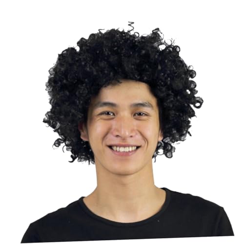 LRXIYODE Cosplay Perücke Schwarz Afro Explosion Haarstil Elastisch Verstellbar Halloween Karneval Party Wig für Erwachsene von LRXIYODE