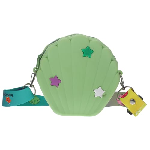 LRXIYODE Crossbody Tasche Muschelform aus Silikon Mittlere Geldbörse für Mädchen Vielseitige Umhängetasche für Alltag Dating Camping und Arbeit Grün von LRXIYODE