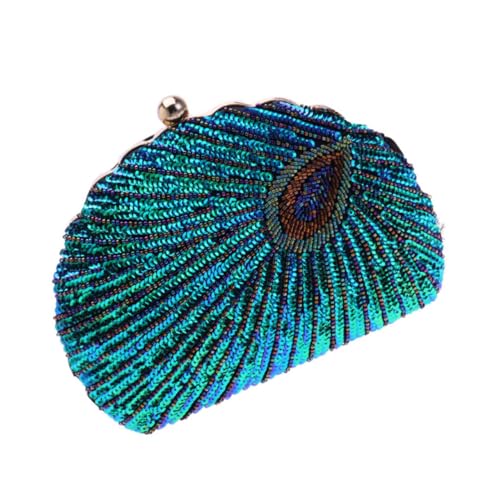 LRXIYODE Damen Abendtasche mit Perlen und Pailletten Große Kapazität Clutch für Bankett Party Dinner Sichere Aufbewahrung von Handy und Lippenstift Robustes Design von LRXIYODE