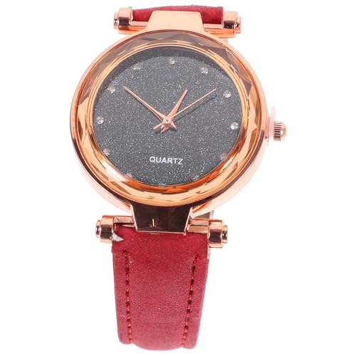 LRXIYODE Damen Armbanduhr Retro Nachtleuchtend Quarzuhr Mit Einstellbarem Lederband Rote Vintage Uhr Für Frauen Alltag und LRXIYODE Damen Armbanduhr Retro Nachtleuchtend Quarzuhr Mit Einstellbarem Lederband Rote Vintage Uhr Für Frauen Alltag und von LRXIYODE