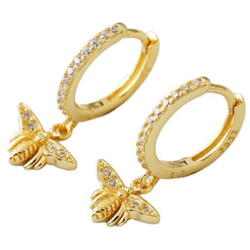 LRXIYODE Damen Creolen Ohrringe Bienen Design Leicht Elegant Schmuck für Teen Mädchen Alltag Party von LRXIYODE