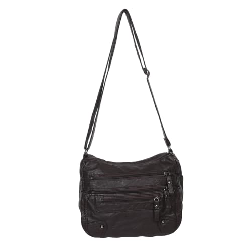 LRXIYODE Damen Crossbody Bag aus Weichem Pu-Material Verstellbarer Schultergurt Große Kapazität mit Doppel-lagen Modische Koreanische Umhängetasche für Alltag Reisen und Shopping von LRXIYODE