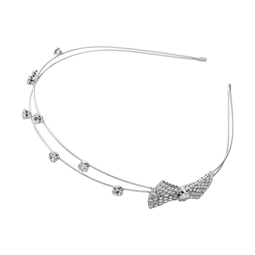 LRXIYODE Damen Haarband mit Funkelnder Strass Schleife Zweilagiges Haarschmuck Accessoire für Hochzeit Party und Festliche Anlässe Modischer Kopfschmuck mit Romantischem Design von LRXIYODE