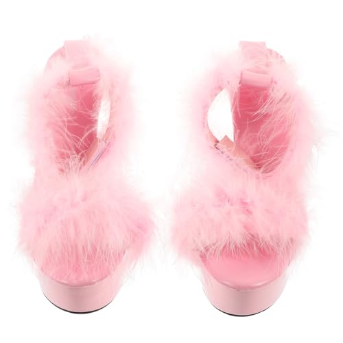 LRXIYODE Damen High Heeled Sandals mit Wasserdichtem Plateau Atmungsaktiv Strapazierfähig Hohe Absatzschuhe für Arbeit und Alltag Rosa Zufällige Farbe von LRXIYODE