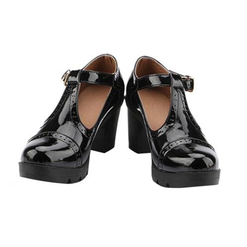 LRXIYODE Damen High Heels Rund Zehenblockabsatz Modisch Komfortabel Stilvolle Schuhe für Arbeit Party und Alltag Schwarz LRXIYODE Damen High Heels Rund Zehenblockabsatz Modisch Komfortabel Stilvolle Schuhe für Arbeit Party und Alltag Schwarz von LRXIYODE