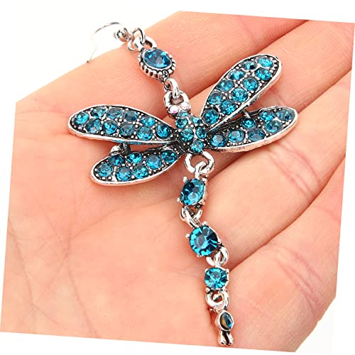 LRXIYODE Damen Libellen Ohrringe mit Strasssteinen Leichte Dangle Ohrhänger für Frauen Eleganter Schmuck für Party Hochzeit Alltag und Festival Blau Funkelnd von LRXIYODE