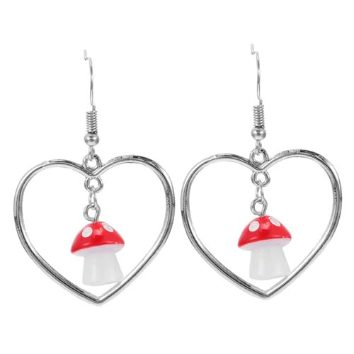 LRXIYODE Damen Ohrringe Pilzform Herz Anhänger Schmuck Leicht Elegant Modisch Hautfreundlich Perfektes für Freundin Mutter von LRXIYODE