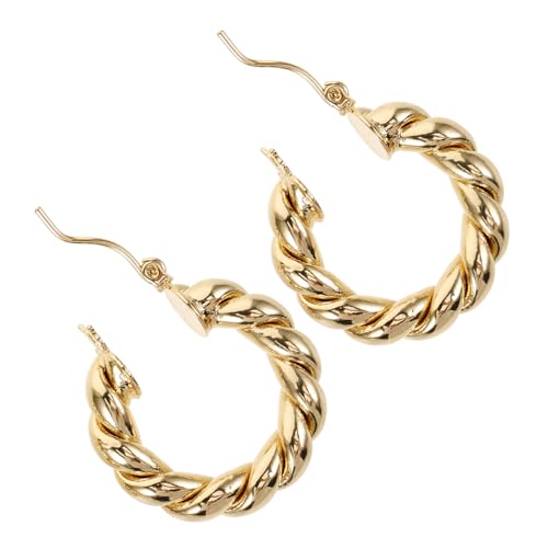 LRXIYODE Damen Ohrstecker aus Langlebiger Goldfarbene Verdrehte Schmuckohrringe für Frauen und Mädchen Modischer Schmuck Haltbar und Dekorativ für Besondere Anlässe von LRXIYODE