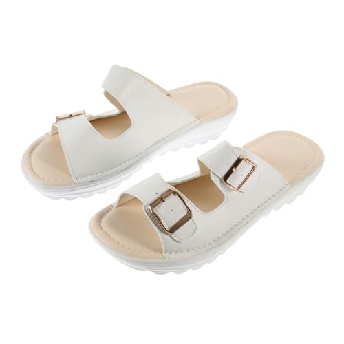 LRXIYODE Damen Sandalen Weiß Sommer Echtleder Strand Slipper Kühlend Keilabsatz Leicht Tragbar Freizeit Schuhe Für Urlaub Shopping LRXIYODE Damen Sandalen Weiß Sommer Echtleder Strand Slipper Kühlend Keilabsatz Leicht Tragbar Freizeit Schuhe Für Urlaub Shopping von LRXIYODE