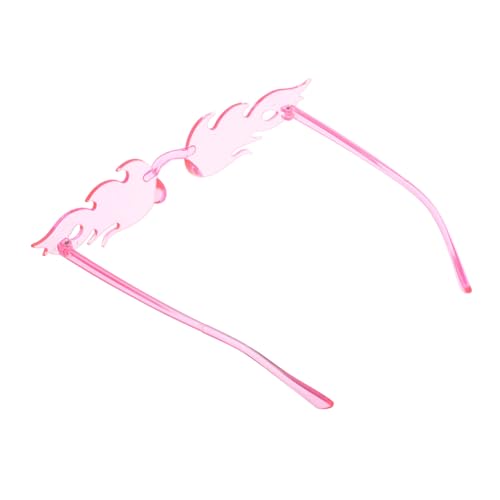 LRXIYODE Flammen-sonnenbrille Für Damen in Rosa Trendige Leichte Uv-schutz-brille Für Partys Und Outdoor-aktivitäten Komfortable Randlose Eyewear Mit Stylischem Flammen-design von LRXIYODE
