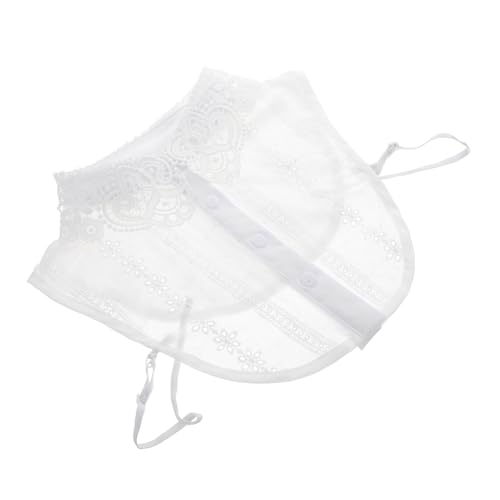 LRXIYODE Damen Spitzen falscher Kragen Weiß Abnehmbarer Spitzen krageneinsatz für Blusen und Hemden Eleganter Baumwollbasierter Fake Collar für Frauen Vielseitiger Modeakzent für Shirts von LRXIYODE