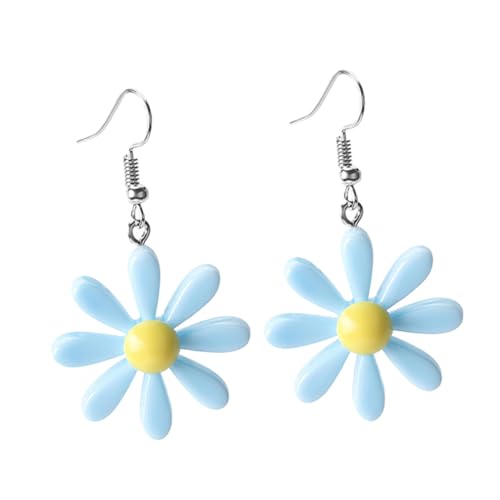 LRXIYODE Dangle Ohrringe Blumen Design Candy Color Resin Ohrschmuck Damen und Mädchen Modische Leichte Hautfreundliche Baumel Accessoires von LRXIYODE