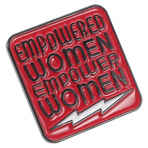 LRXIYODE Delikate Feminismus Brosche Damen Kreative Empower Women Buchstaben Anstecknadel Rote Öltropfen Modisches Accessoire Stilvoll und Langlebig Geschenkidee für Frauen von LRXIYODE