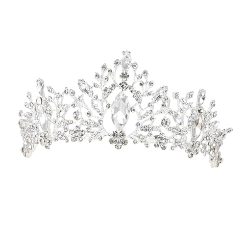 LRXIYODE Delikate Haarkrone mit Silbernen Kristallen Eleganter Haarschmuck für Frauen Chic und Langlebig für Hochzeit Party Braut und Festliche Anlässe von LRXIYODE