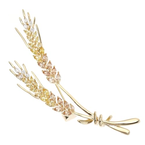 LRXIYODE Delikate Weizenbrosche Goldfarben Modisches Kleidungszubehör Vielseitige Anstecknadel Damen Accessoire für Hochzeit Party Alltag von LRXIYODE