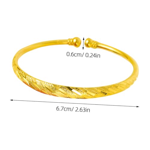 LRXIYODE Messing Damen-armreif Offener Mund Design Schmuck Armband Schlicht Für Frauen Und Mädchen Verdickungsarmband Goldfarben von LRXIYODE