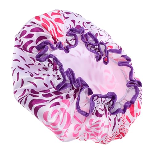 LRXIYODE Doppellagige Satin Duschhaube Extra Groß Wiederverwendbar für Damen mit Langem Haar Elastisches Badekappe für Haare Waschen und Haarpflege von LRXIYODE