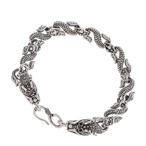 LRXIYODE Doppeltes Drachenkopf Metallarmband für Männer Robustes Legierungsarmband Auffälliges Geschenk zum Vatertag Stilvolles Herren Schmuckstück für Alltag Party Jubiläum und Besondere von LRXIYODE