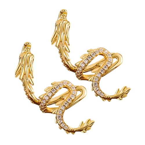LRXIYODE Drachen Ohrclips ohne Piercing Damen Vintage Ohrklemme Leicht und Bequem Modischer Ohrschmuck für Alltag und Party von LRXIYODE