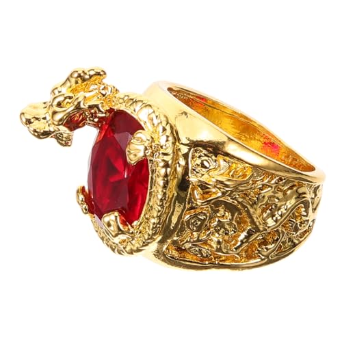 LRXIYODE Drachenförmiger Schmuck Mit Diamantbesatz Goldener Herrenring Leicht Und Robust Für Alltag Und von LRXIYODE