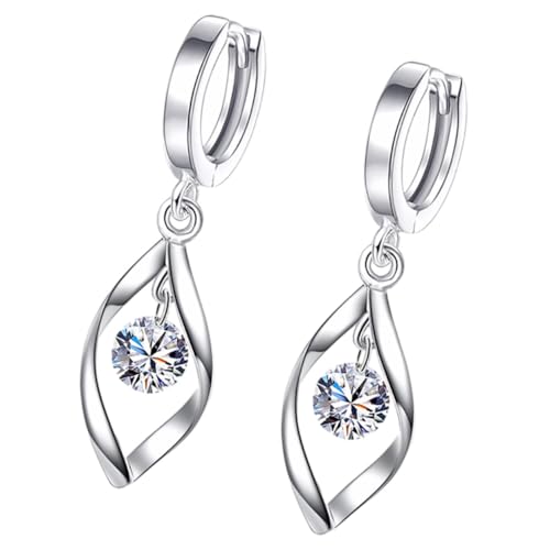LRXIYODE Drehbare Creolen Damenohrringe mit Funkelnden Zirkonia Modische Langlebige Hoop ohrringe Leichte Kreative Ohrschmuck für Alltag und Partys von LRXIYODE