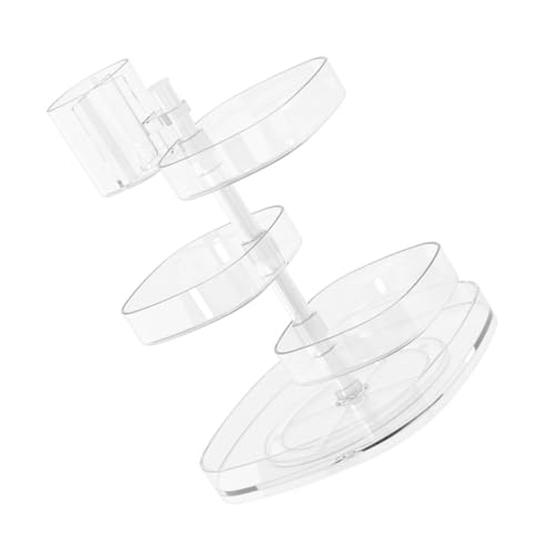 LRXIYODE Drehbarer Transparenter Kosmetik Organizer mit Rotation Multifunktionale Aufbewahrungsbox für Make Up Hautpflege und Platzsparend für Badezimmer und Schminktisch von LRXIYODE