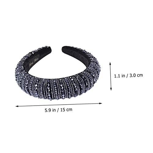 LRXIYODE Dunkelblaues Haarband mit Breiter Polsterung Barock Stil Funkelndes Braut Haarreifen für Damen und Mädchen Geeignet für Hochzeit Party und Festliche Anlässe von LRXIYODE