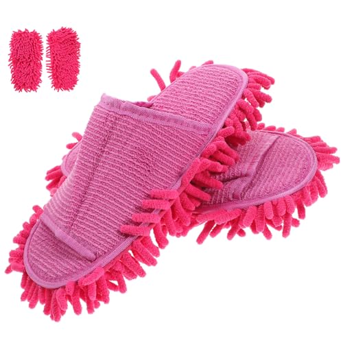 LRXIYODE Duster Cloth Mop Slipper Open toe Peep toe Hausschuhe für Bodenreinigung Unisex Komfortabel und Geräuscharm Freie Farbe von LRXIYODE