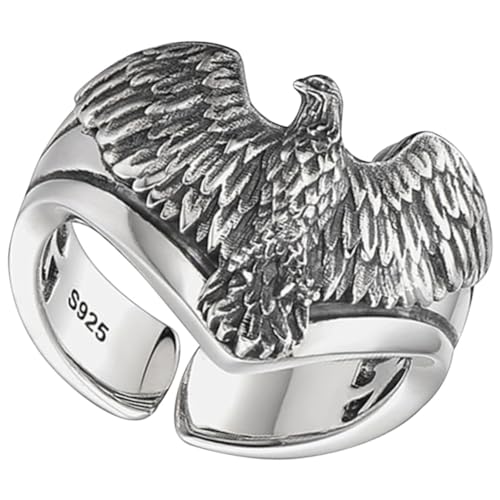 LRXIYODE Eagle Ring für Frauen Verstellbarer Finger Ring mit Vintage Muster Modisches Schmuckstück für Teenager und Damen für Partys und Alltag von LRXIYODE