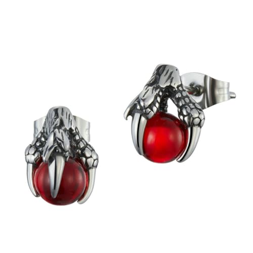LRXIYODE Edelstahl Ohrstecker mit Glasperlen Design Einzigartiger Drachenklauen Stil Hypoallergen Modisch für Mädchen Schmuckaccessoire für Alltag Party und Festtage von LRXIYODE