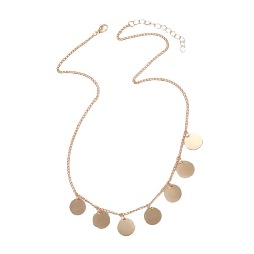 LRXIYODE Einstellbare Damen Clavicle Necklace aus Leichtem Hautfreundlichem Legierungsmetall Eleganter Zarte Runde Anhänger für Alltag Hochzeit Party und Geburtstagsgeschenk von LRXIYODE