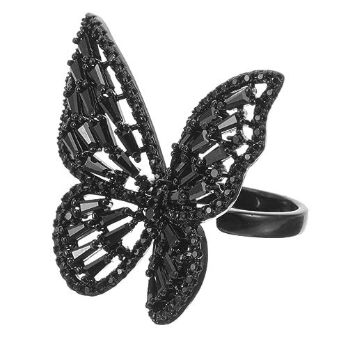 LRXIYODE Schmetterlings-öffnungsring Für Damen Schmuck Zirkonen Eleganter Fingerring Zum Öffnen Für Frauen Und Mädchen von LRXIYODE