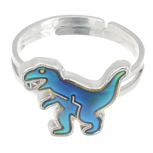LRXIYODE Einstellbarer Stimmungsring für Mädchen Dinosaurier Farbwechsel Ring aus Langlebiger Kreatives Partygeschenk und Festival favor für Junge Mädchen von LRXIYODE