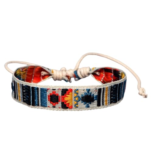 LRXIYODE Einstellbares Besticktes Armband Ethnischer Stil Buntes Vintage Freizeitarmband Handgefertigt Komfortabel für Damen Herren Geeignet für Alltag Party Reise von LRXIYODE