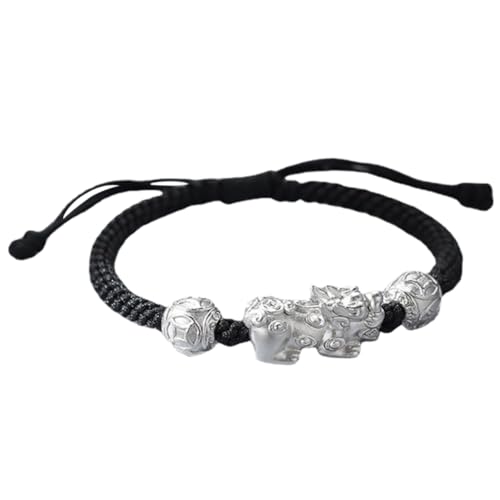 LRXIYODE Einstellbares Chinesisches Armband für Männer Handgewebtes Glücksarmband Schwarzem Schnur Perfektes für Freund oder Ehemann Symbol für Wohlstand und Glück von LRXIYODE