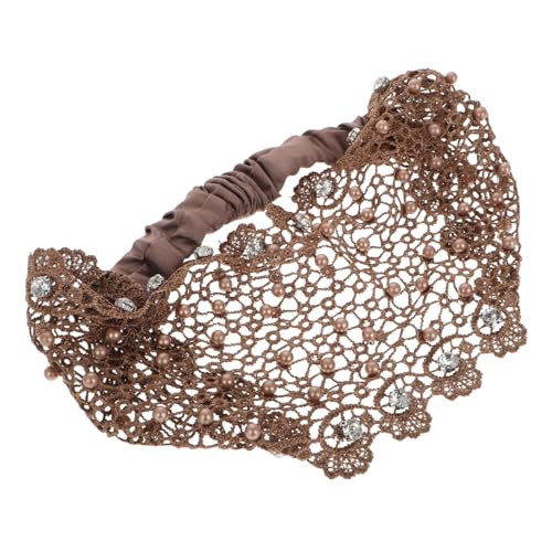 LRXIYODE Elastisches Breites Spitzen Stirnband mit Perlenbesatz Atmungsaktives Haarschmuck für Ältere Damen Kaschiert Graue Haare Vielseitig Tragbar für Alltag und Schlafmütze von LRXIYODE