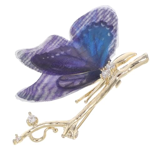 LRXIYODE Elegante Schmetterlings-brosche mit Funkelnden Strasssteinen Organza-design Dekorative Anstecknadel für Brautkleider Abendmode Hochzeitsbouquets und Festliche Accessoires von LRXIYODE