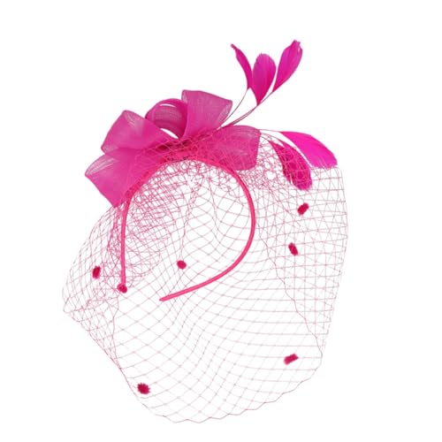 LRXIYODE Eleganter Braut Haarschmuck Netzblume Haarklammer mit Clip für Damen Stilvolles Party Haaraccessoire Rosa Mesh Haarklammer für Fotoshootings und Festliche Anlässe von LRXIYODE