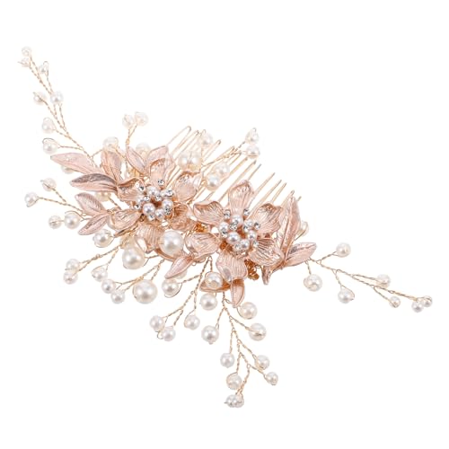 LRXIYODE Haarkamm Mit Kunstperlen Und Strasssteinen Brautkopfschmuck Für Hochzeiten Elegant Vielseitig Leicht von LRXIYODE