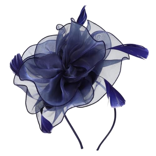 LRXIYODE Eleganter Damen Fascinator Kopfschmuck mit und Blumen Netzstoff Haarschmuck für Teeparty Europäischer Stil Weicher Langlebiger Stilvolles Accessoire für Festliche Anlässe von LRXIYODE