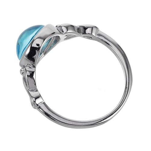 LRXIYODE Eleganter Damenring US Minimalistischer Statement Ring Meerblau Modischer Schmuck für Verlobung und Hochzeit Dekorativer Fingerring von LRXIYODE