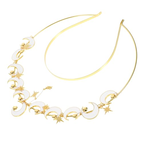 LRXIYODE Eleganter Metall Haarreif mit Mondmotiv Filigranes Design Vielseitiger Haarschmuck für Hochzeit Braut Party und Festliche Anlässe Stilvolles Accessoire für Damen von LRXIYODE