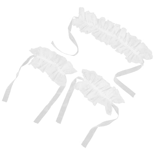LRXIYODE Elegantes Spitzen-halsband mit Rüschen und Verstellbaren Spitzen-handgelenksmanschetten Vintage Kostüm Halloween Cosplay Renaissancefeste und Festliche Anlässe von LRXIYODE
