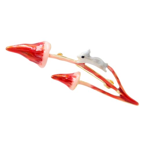 LRXIYODE Emaille Brosche Kaninchen Pilz Design Langlebige Anstecknadel Modisches Schmuckaccessoire für Damen Kleidung Revers Pin Geschenkidee von LRXIYODE