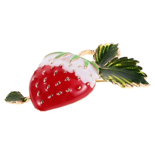 LRXIYODE Emaillierte Erdbeer Brosche für Frauen Anstecknadel mit Realistischem Obstdesign Perfektes Accessoire für Kleidung und Hüte Schützt vor Unerwünschter Sichtbarkeit Langlebige von LRXIYODE