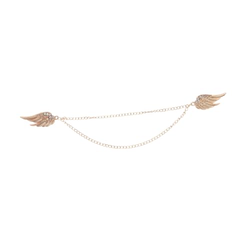 LRXIYODE Engelsflügel Brosche mit Quaste und Kette Goldene Anstecknadel für Herren Vielseitig Einsetzbar als Kragen oder Garment Pin Perfektes für Besondere Anlässe von LRXIYODE