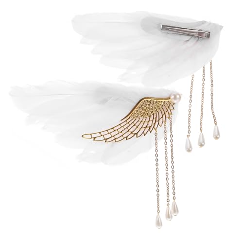 LRXIYODE Englische Federhaarspange Engelsflügel Großer Haarschmuck für Frauen Wiederverwendbarer Clip Eleganter Haarschmuck für Partys Hochzeiten und Bühnenauftritte von LRXIYODE