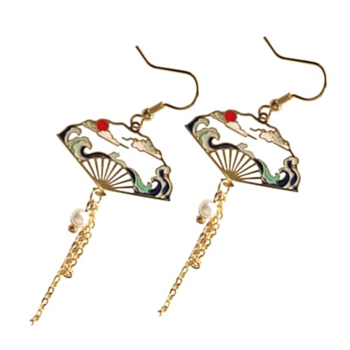 LRXIYODE Ethnische Ohrhänger für Teenager Damen Langlebige Legierung Ohrringe Fächerförmig mit Quasten Asymmetrisches Design Komfortabel und Modisch für Alltag und Besondere Anlässe von LRXIYODE