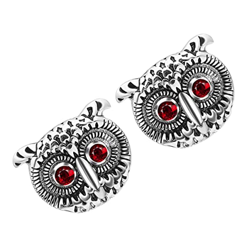LRXIYODE Eulen Manschettenknöpfe für Herren Kreative Silberne Cufflinks für Business Anzüge Hochzeiten und Festlichkeiten Elegantes Design Langlebig und Praktisch Teiliges von LRXIYODE